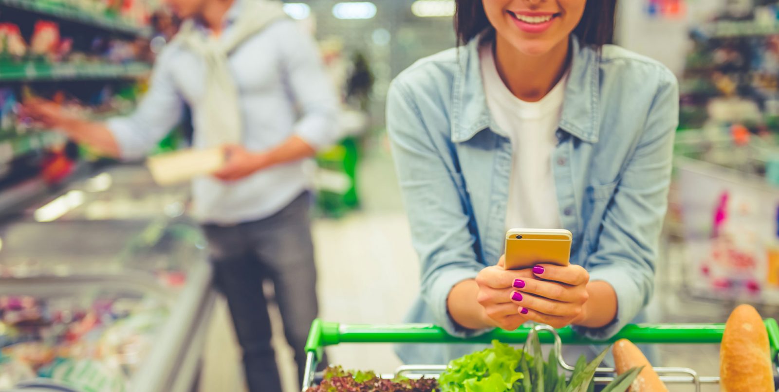 woman shopping online and in-store