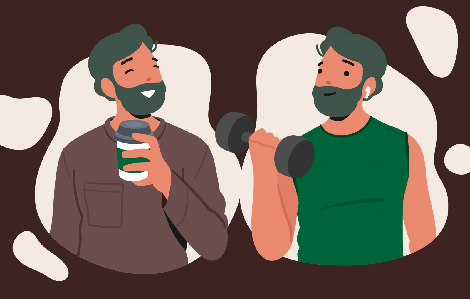 Men going to Starbucks value different healthy behaviors.