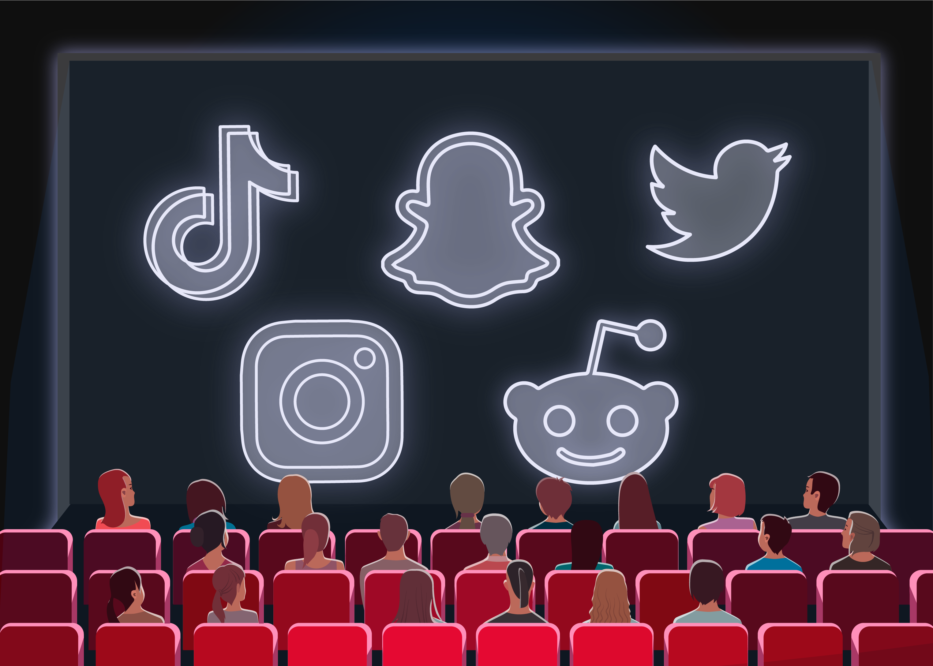 Blockbusters and notifications: How movies and social apps collide.