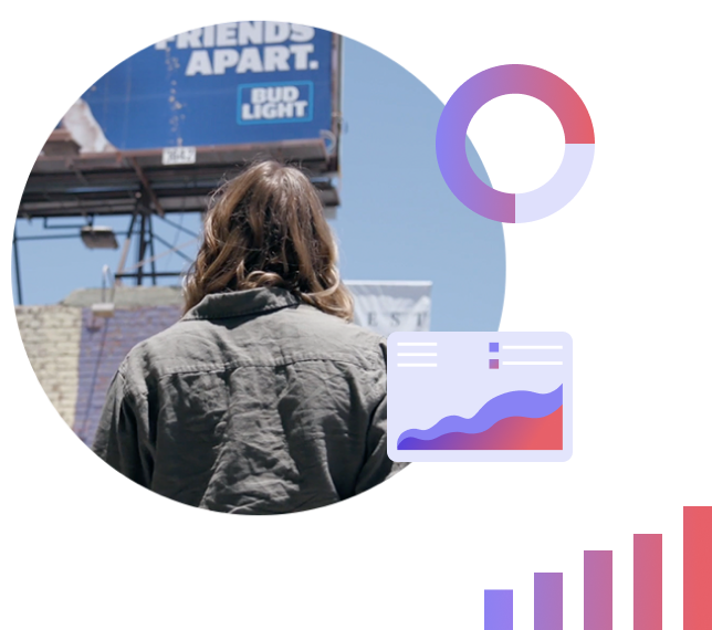 Woman looking at billboard